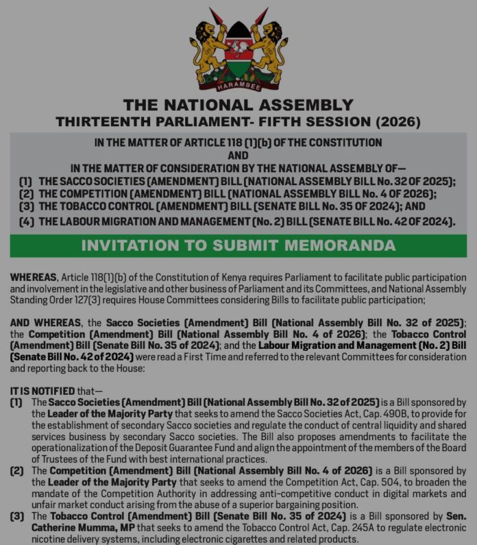 Sacco bill Sacco Bill Amendment, central liquidity and shared services business